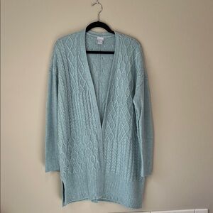 Chico's Soft Green Open Front Cardigan